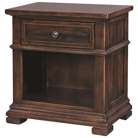 1 Drawer Nightstand with Open Compartment